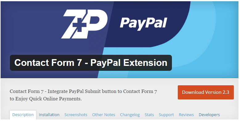 Plugin Contact Form 7 Paypal Extension