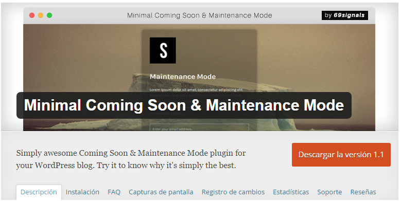 Minimal Coming Soon Maintenance Mode